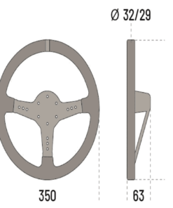 SPARCO ohjauspyörä, L777 (350/63mm), Mokka-2