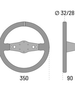 SPARCO ohjauspyörä, R215 (350/90mm), Mokka-2