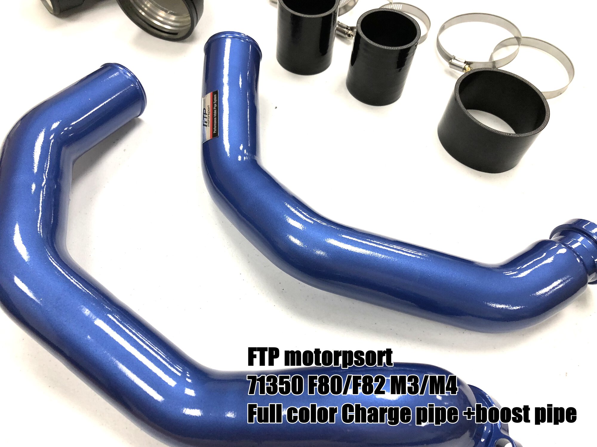 FTP ahtoputket (sininen) sis. J-pipe, BMW S55 M2C, M3, M4 (F80/F82)-3
