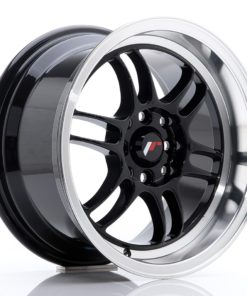 JR Wheels JR7 15x8 ET35 4x100/114 Glossy Black w/Machined Lip