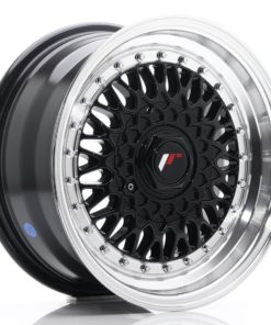 JR Wheels JR9 15x7 ET20 4x100/108 Gloss Black w/Machined Lip