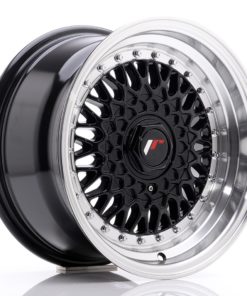 JR Wheels JR9 15x8 ET20 4x100/108 Gloss Black w/Machined Lip
