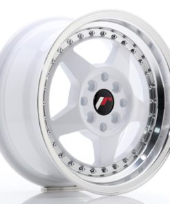 JR Wheels JR6 15x7 ET25 4x100/108 White w/Machined Lip