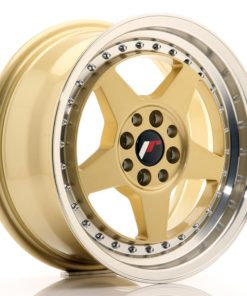 JR Wheels JR6 15x7 ET35 4x100/114 Gold w/Machined Lip