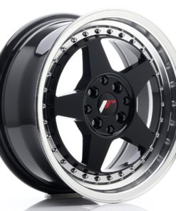 JR Wheels JR6 16x7 ET35 4x100/114 Glossy Black w/Machined Lip