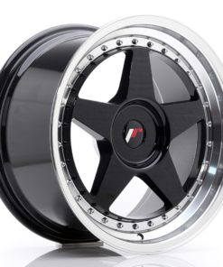 JR Wheels JR6 18x9,5 ET20-40 (Custom PCD) Glossy Black w/Machined Lip