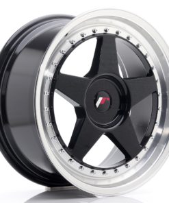 JR Wheels JR6 18x8,5 ET20-40 (Custom PCD) Glossy Black w/Machined Lip