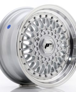 JR Wheels JR9 15x7 ET20 4x100/108 Silver w/Machined Lip+Silver Rivets