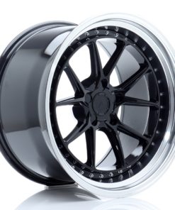JR Wheels JR39 19x11 ET0-25 5H (Custom PCD) Glossy Black w/Machined Lip