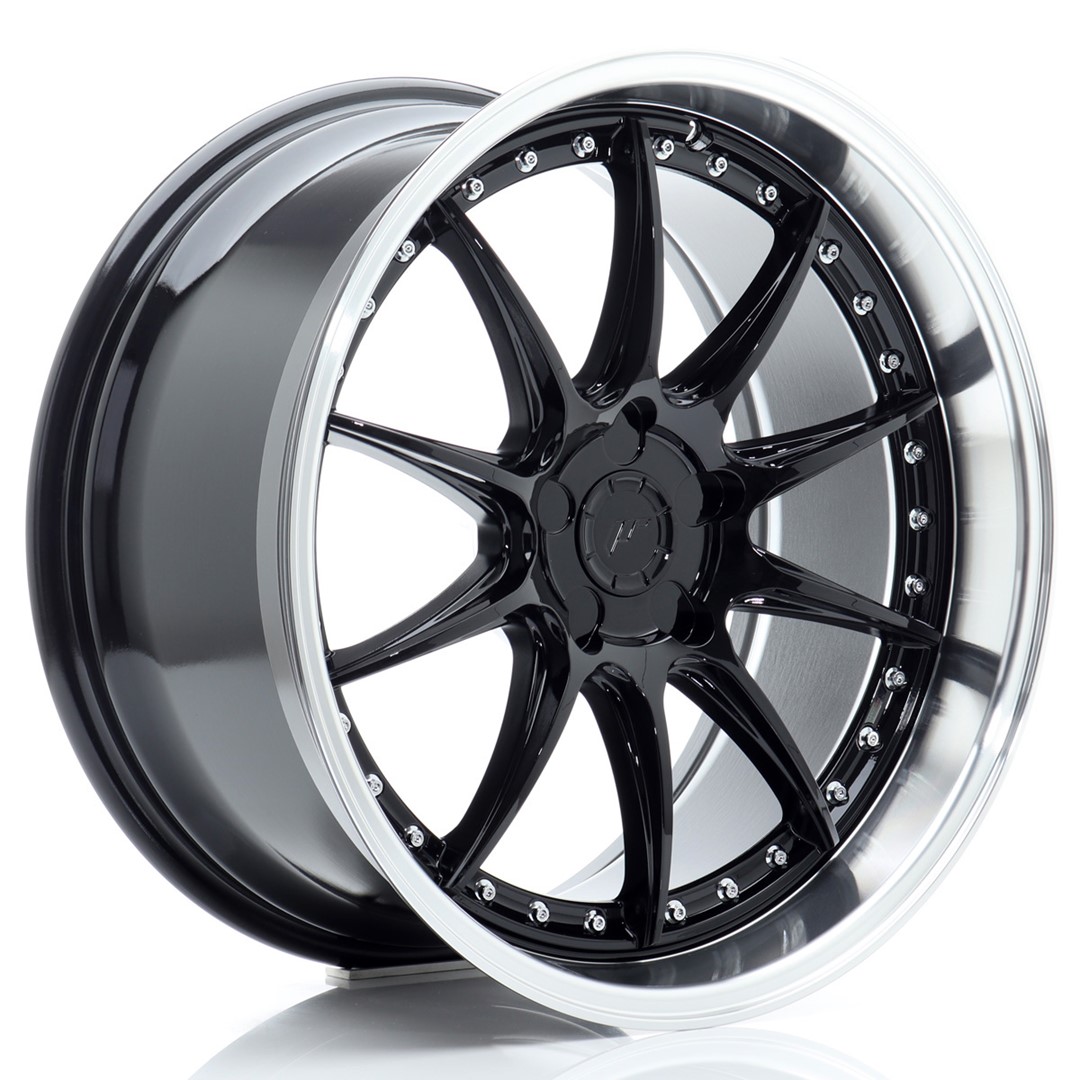 JR Wheels JR41 19x9,5 ET12-22 5H (Custom PCD) Gloss Black w/ Machined Lip