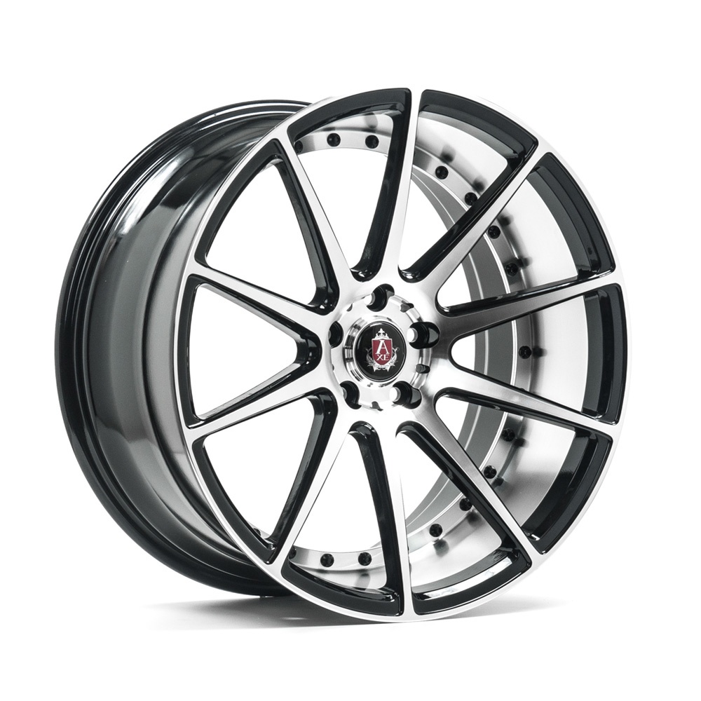 AXE EX16 vanne, 19x9.5 / 5x108 ET42 BLACK POLISHED FACE & BARREL