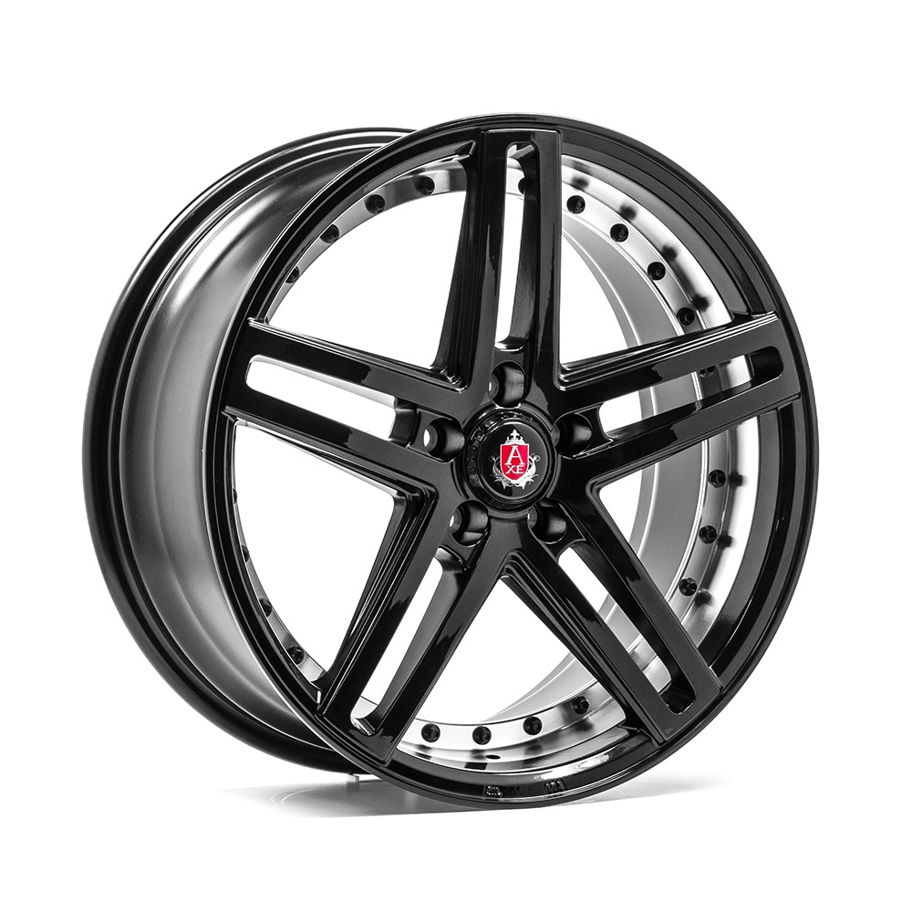 AXE EX20 vanne, 19x8.5 / 5x114.3 ET40 GLOSS BLACK & POLISHED BARREL