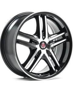 AXE EX5 vanne, 17x7.5 / 5x114.3 ET35 BLACK & POLISHED LIP