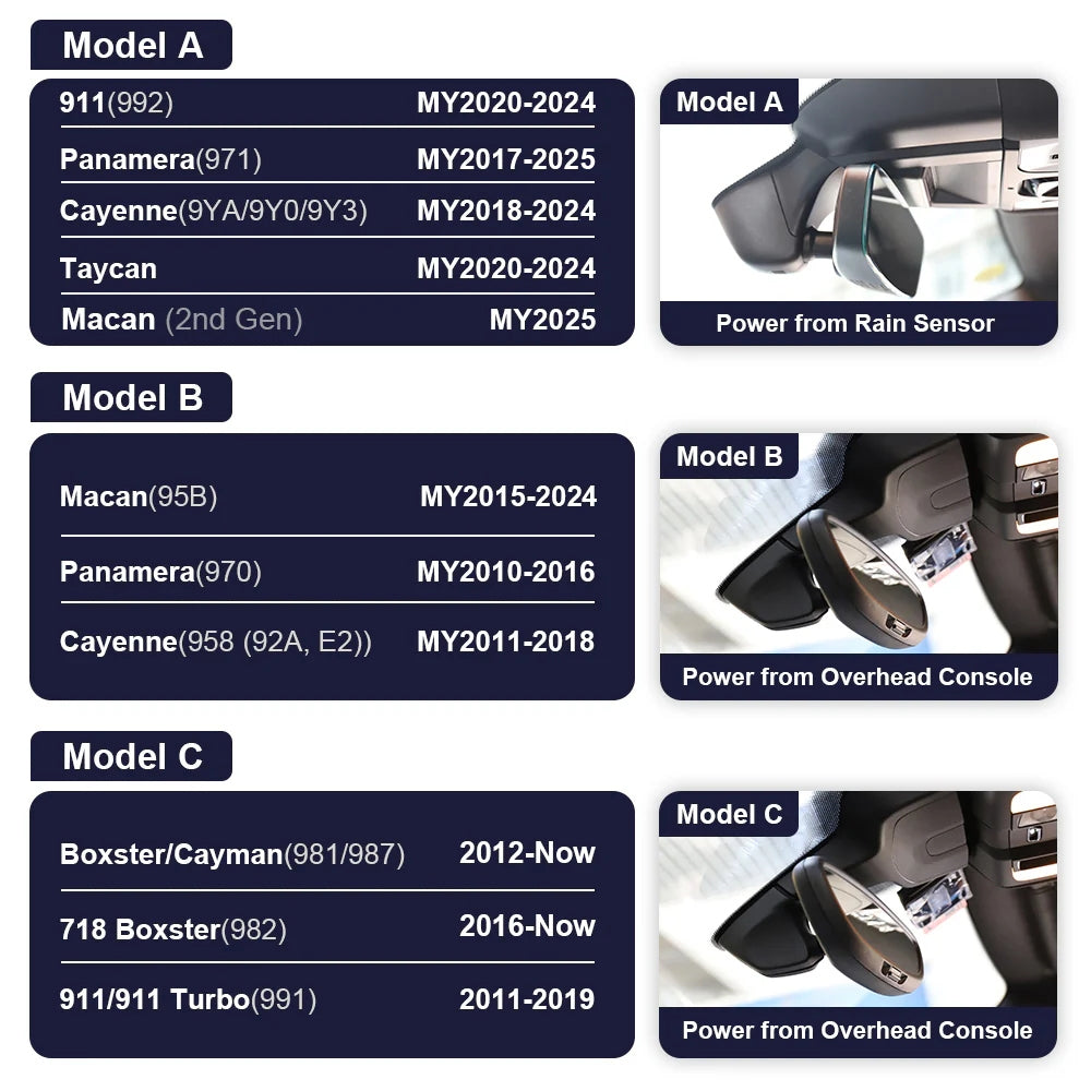 FitcamX autokamera, Porsche mallit-2